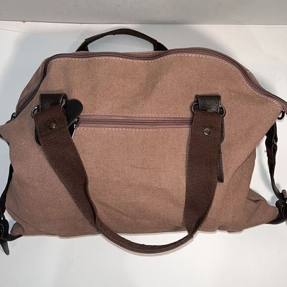 Dironna brown canvas messenger bag - Picture 3 of 7
